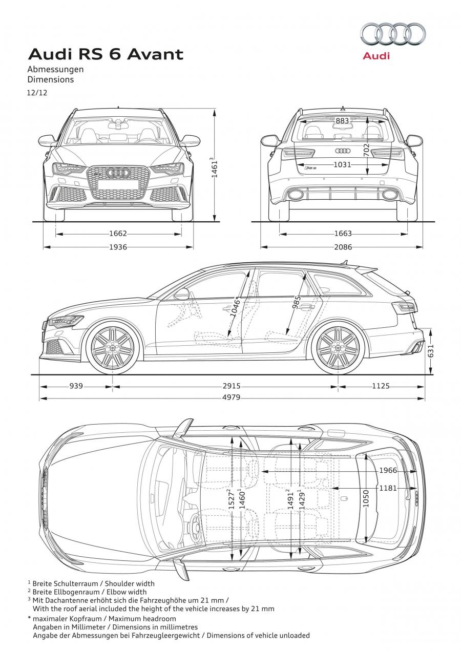 Схема Audi RS6 Avant (4G, C7) 2013 года  (WW) (фото 16 из 90)